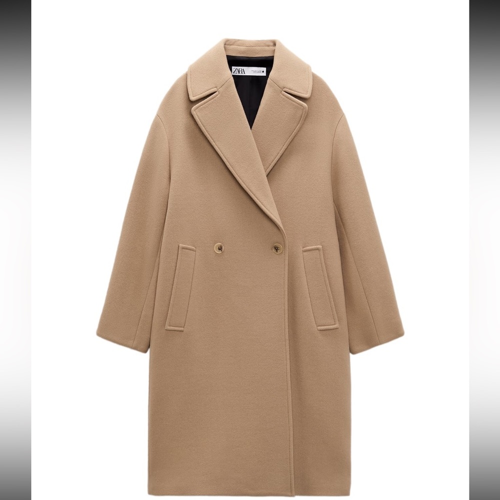 Zara camel oversized peacoat